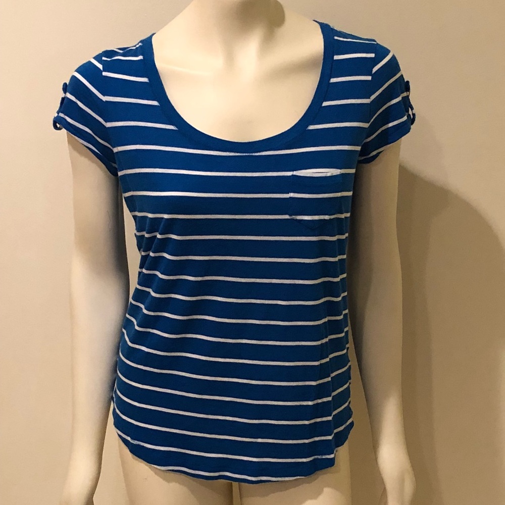 Express Top. Large. Royal blue and white